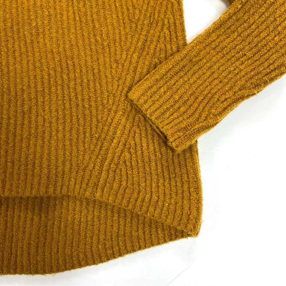 MADEWELL Northfield Mockneck Ribbed Sweater in Mustard Style# H3339 - Picture 6 of 9